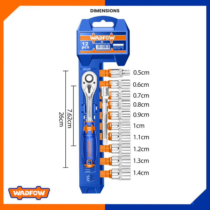 12 PCS 1/4 SOCKET SET WADFOW (WST4212) | ToolsMart1